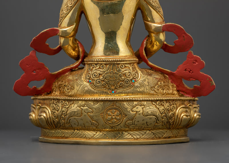 24K Gold Gilded Amitayus Statue | A Radiant Symbol of Longevity and Wisdom