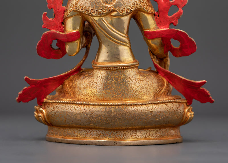 24K Gold Gilded White Tara Art | Compassionate Deity for Longevity and Healing