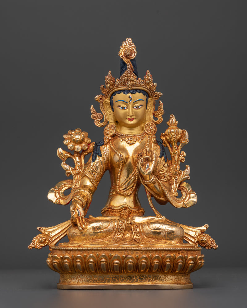  24K Gold Gilded White Tara Art