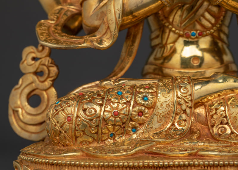 24K Gold Gilded Chenrezig Figurine | Divine Compassion