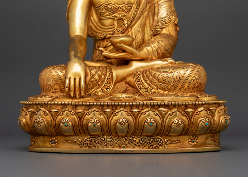 Shakyamuni Buddha The Dharma Teacher Statue | 24K Gold Gilded Enlightened Sage