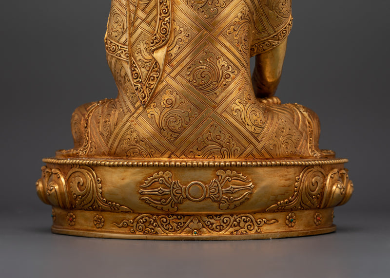 Shakyamuni Buddha The Dharma Teacher Statue | 24K Gold Gilded Enlightened Sage