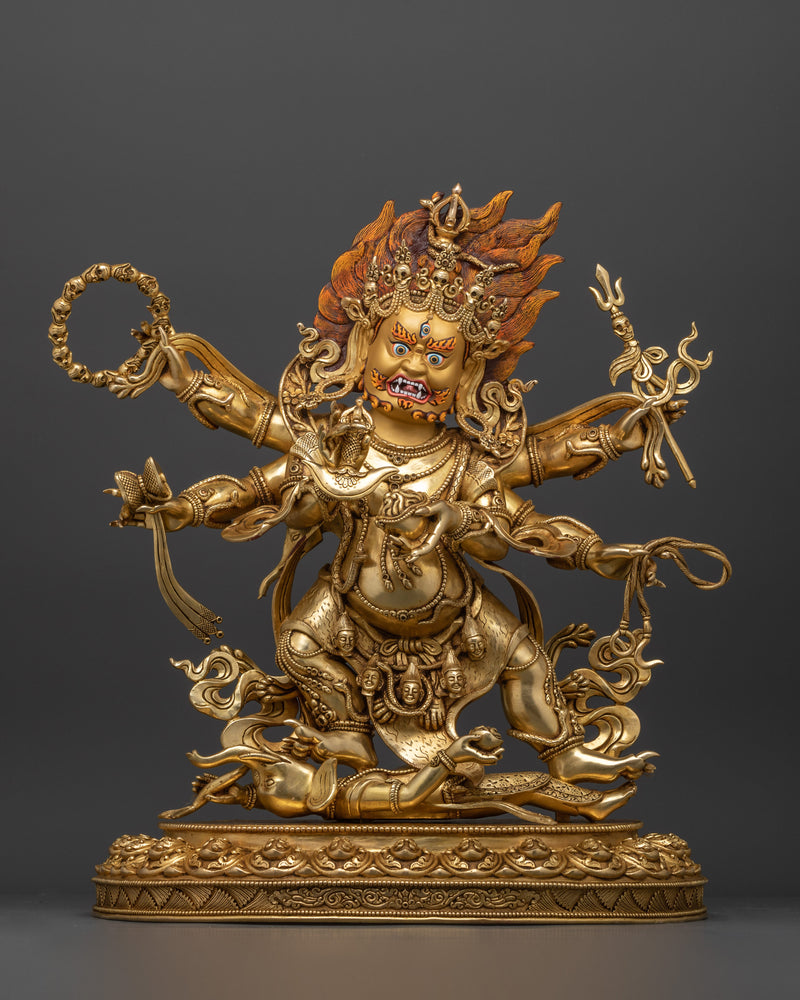 Six-Armed Mahakala Wrathful Deity Statue | Lord of Spotless Awareness