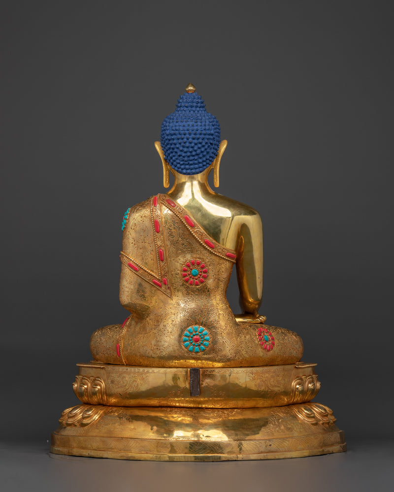 Buddha Shakyamuni Seated in Meditation Posture | 24K Gold Gilded Statue