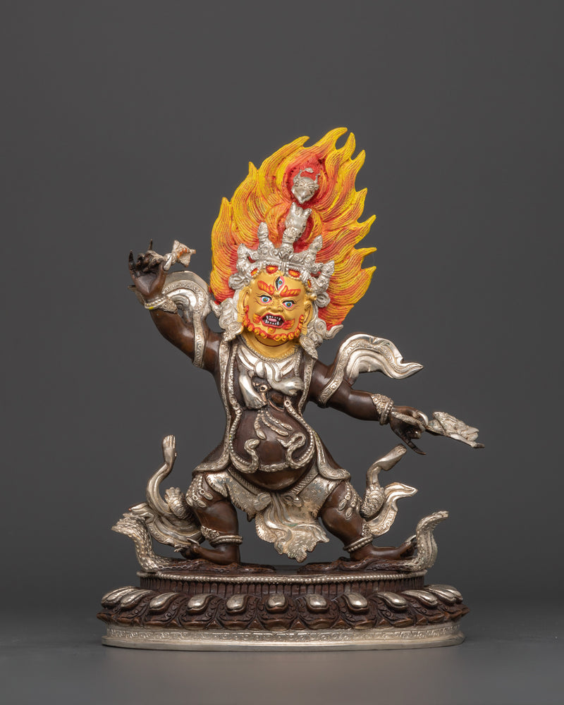 Wrathful Trakpo Sumtril Yidam Statue | Fierce Protector and Power