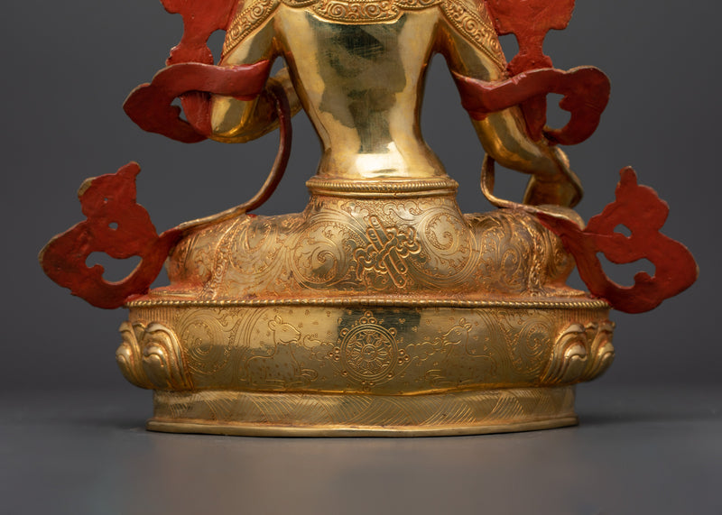 Green Tara Swift Liberator | Handcrafted Gold Gilded Sculpture