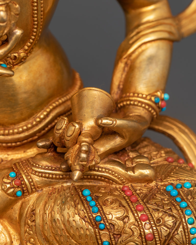 Gambar Arca Buddha Vajrasattva | 24K Gold Gilded Tibetan Sculpture