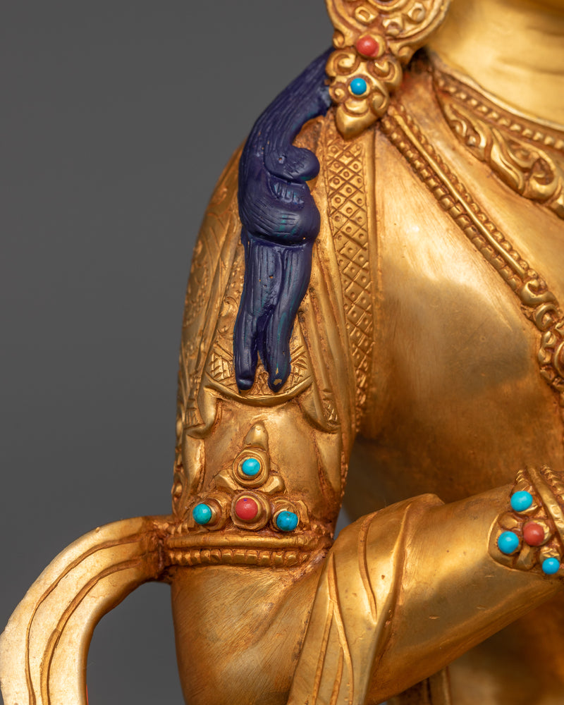 Gambar Arca Buddha Vajrasattva | 24K Gold Gilded Tibetan Sculpture