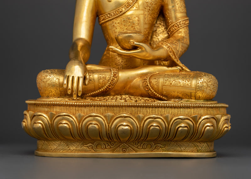 Shakya Clan Shakyamuni Buddha | 24K Gold Gilded Tibetan Art