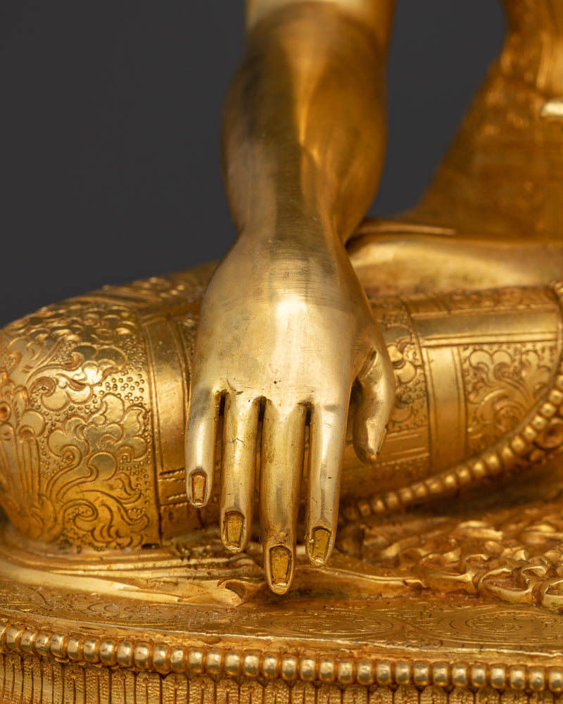 Shakya Clan Shakyamuni Buddha | 24K Gold Gilded Tibetan Art