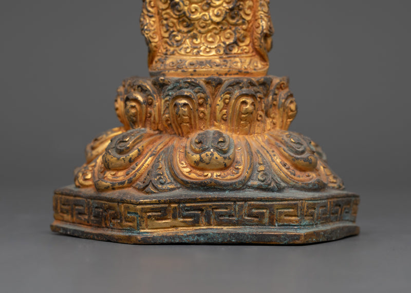 Infant Shakyamuni Buddha Rupa | 24K Gold Gilded with Antique Finish