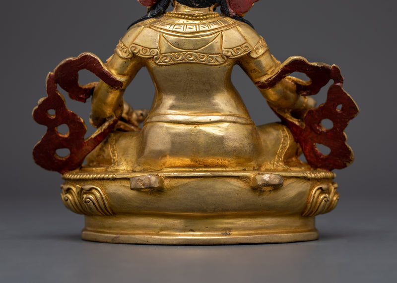 Tibetan Yellow Dzambhala Statue | Compassionate Wealth Deity