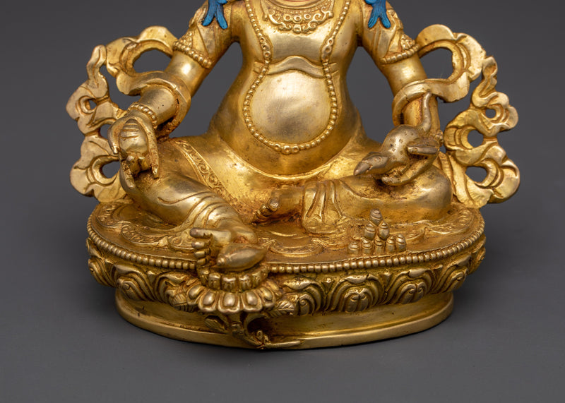 Tibetan Yellow Dzambhala Statue | Compassionate Wealth Deity