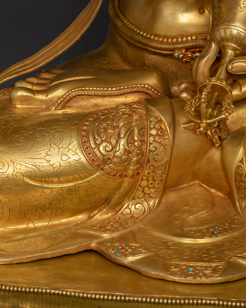 Vajrasattva Thunderbolt Being Statue | 24K Gold Gilded Copper Sculpture