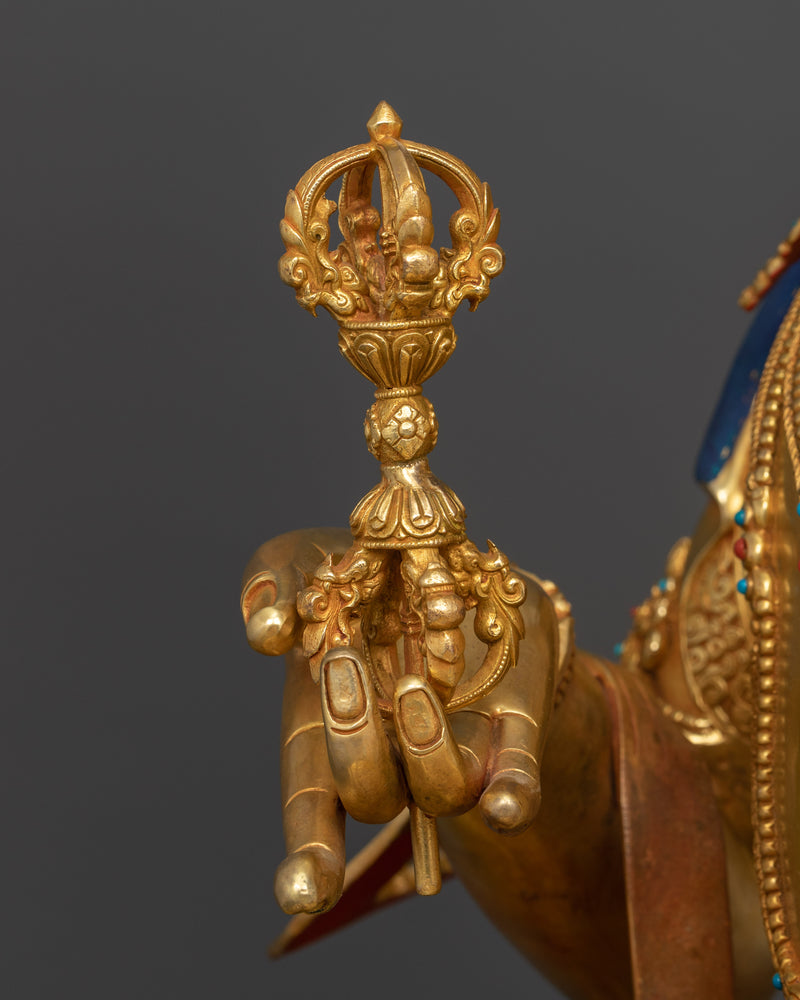 Vajrasattva Thunderbolt Being Statue | 24K Gold Gilded Copper Sculpture