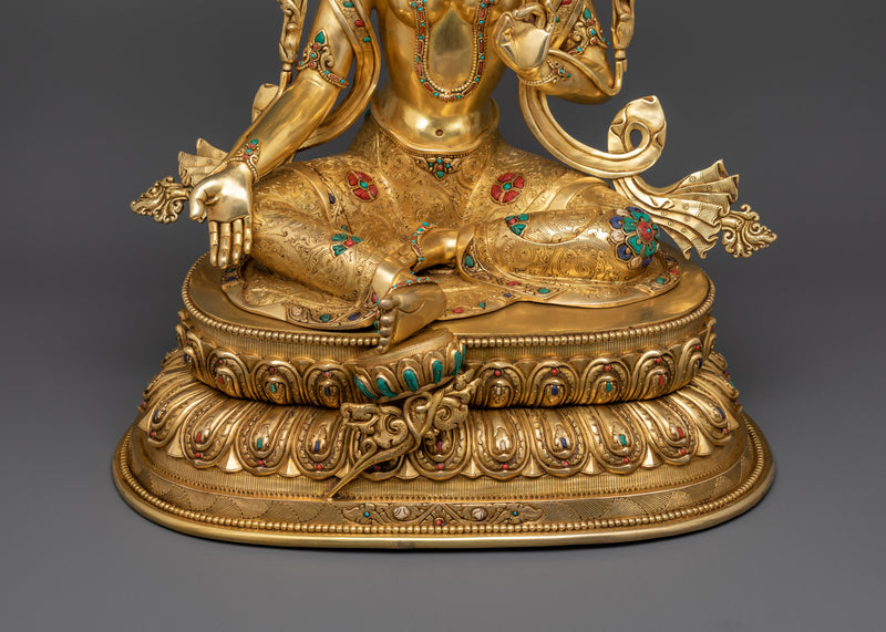 Spiritual Art Green Tara Statue | Sympathetic Mother of All Buddha