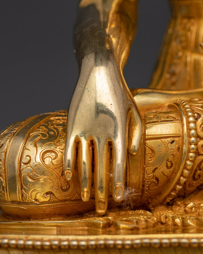 Dharma Buddha Shakyamuni Statue | 24K Gold Gilded Spiritual Art