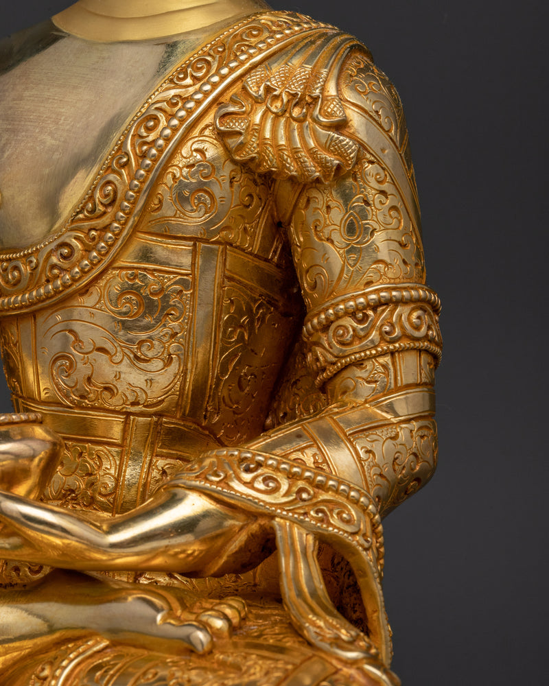 Dharma Buddha Shakyamuni Statue | 24K Gold Gilded Spiritual Art