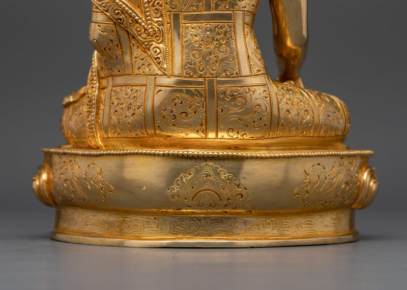 Dharma Buddha Shakyamuni Statue | 24K Gold Gilded Spiritual Art