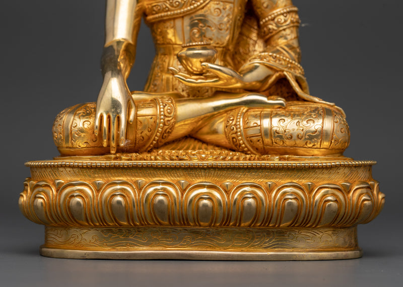 Dharma Buddha Shakyamuni Statue | 24K Gold Gilded Spiritual Art