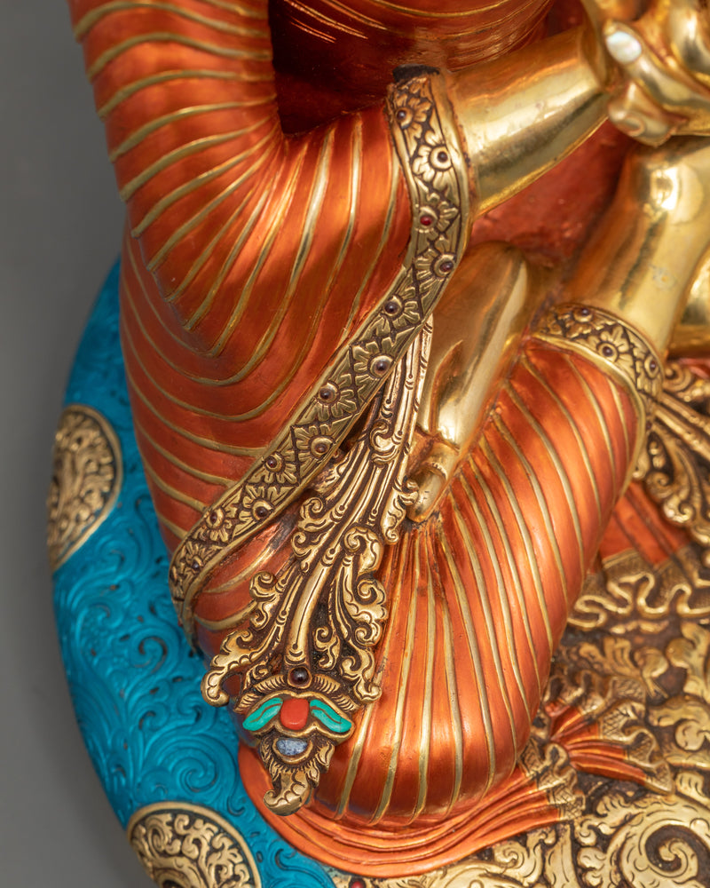 Maitreya Buddha of the Future Statue | Spiritual Sculpture in Dharmachakra mudra