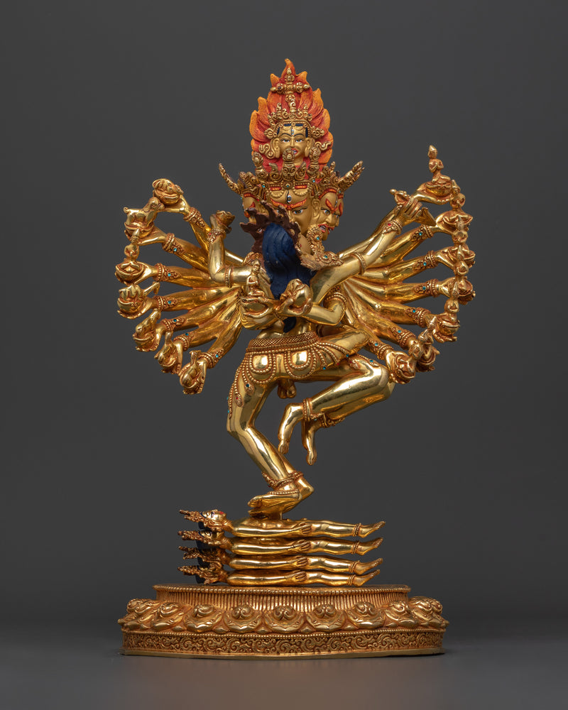 Hevajra Himalayan Art and Craft | Handcrafted 24K Gold Gilded Copper Sculpture