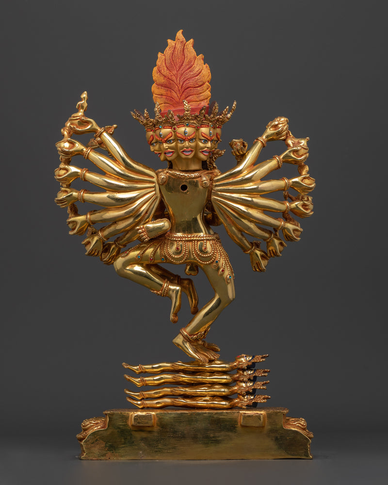 Hevajra Himalayan Art and Craft | Handcrafted 24K Gold Gilded Copper Sculpture