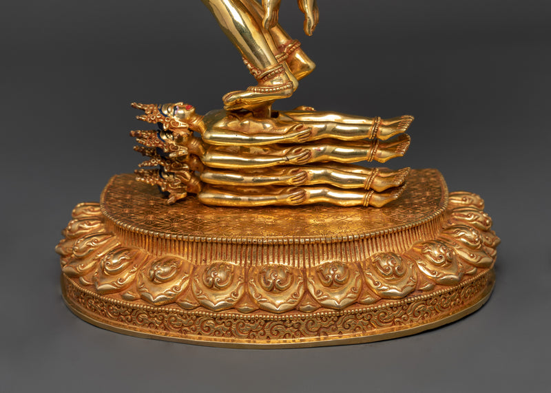 Hevajra Himalayan Art and Craft | Handcrafted 24K Gold Gilded Copper Sculpture