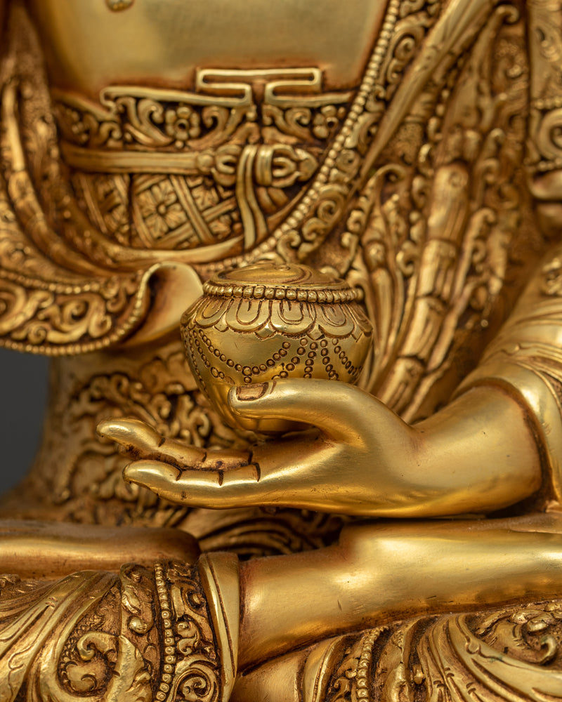 Spiritual Buddha Shakyamuni | Handcrafted 24K Gold Gilded Copper Statue