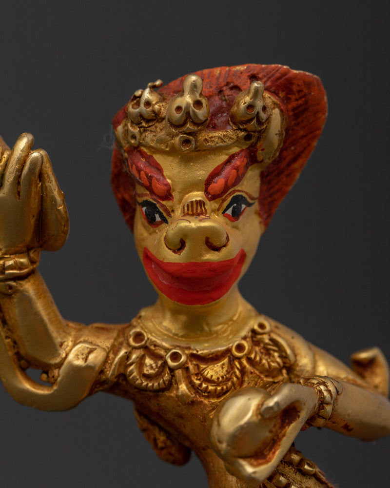 24K Gold Gilded Palden Lhamo Figurine | Tibetan Protector Deity