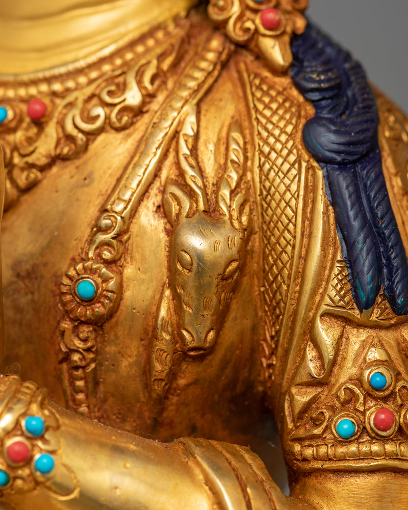 Handmade Chenrezig Serene Deity | 24K Gold Gilded Copper Statue