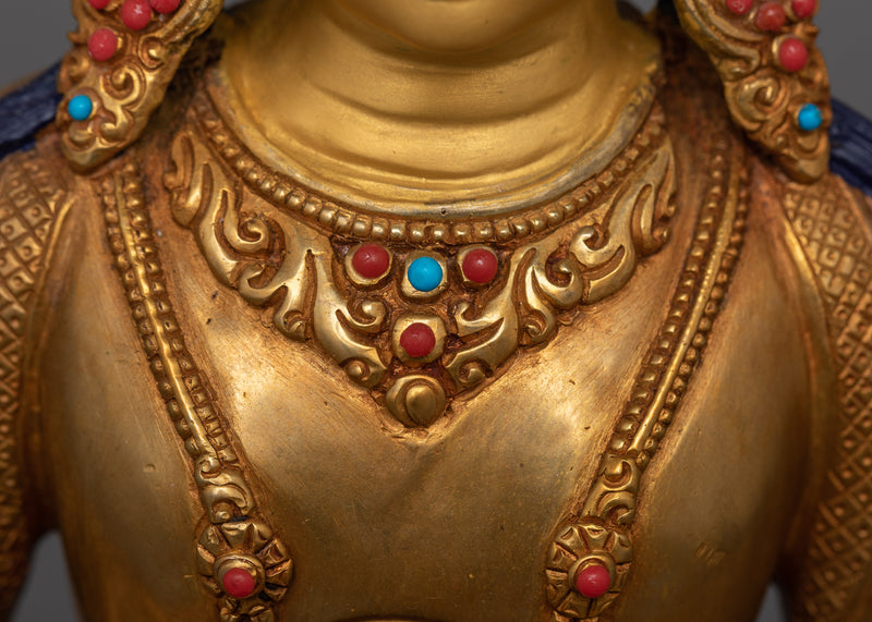 Amitayus Deity of Long Life | 24K Gold Gilded Copper Statue