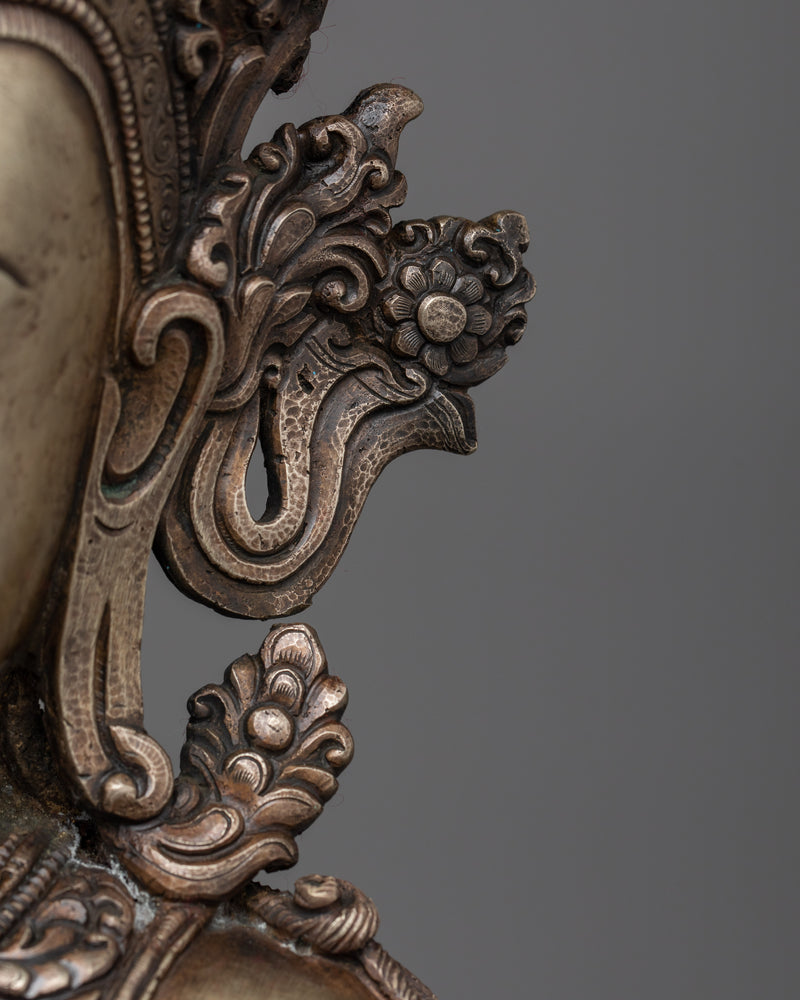 Antique Finished Vajrasattva Statue | Bronze Body Compassionate Symbol