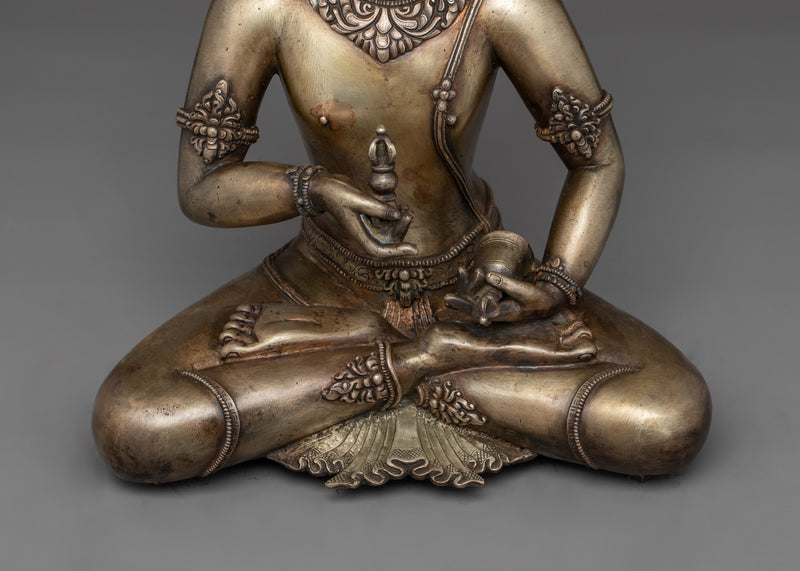 Antique Finished Vajrasattva Statue | Bronze Body Compassionate Symbol