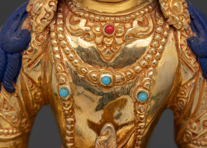 An Elegant Amitayus Deity | 24K Gold Gilded Tibetan Copper Statue