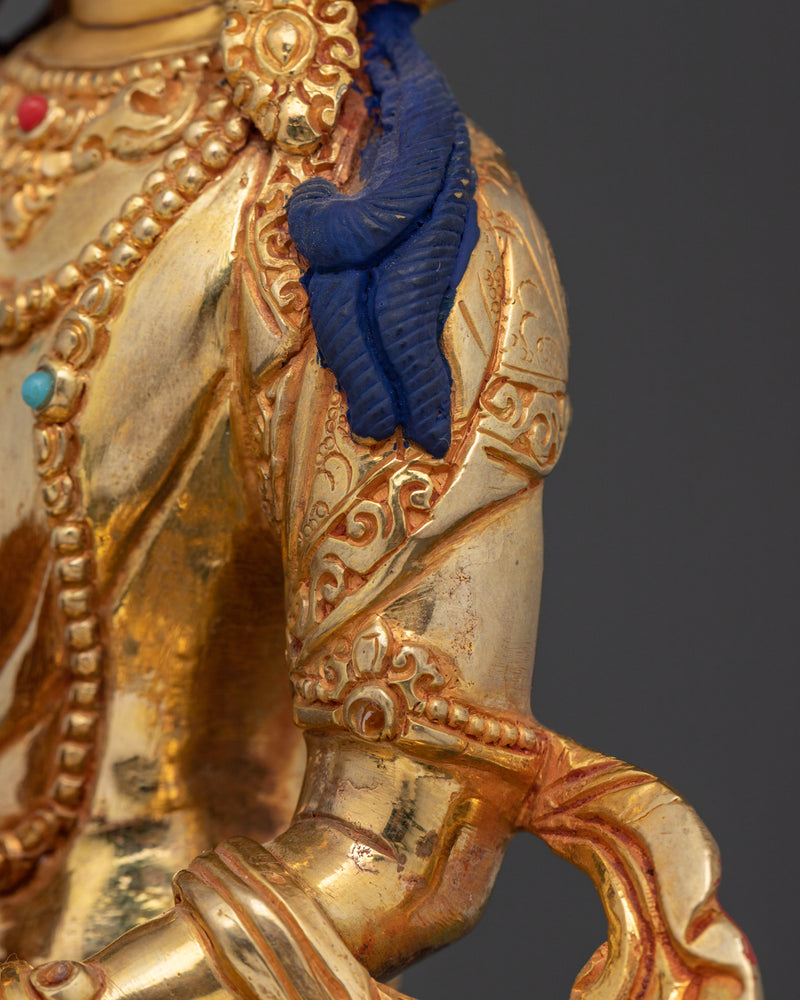 An Elegant Amitayus Deity | 24K Gold Gilded Tibetan Copper Statue