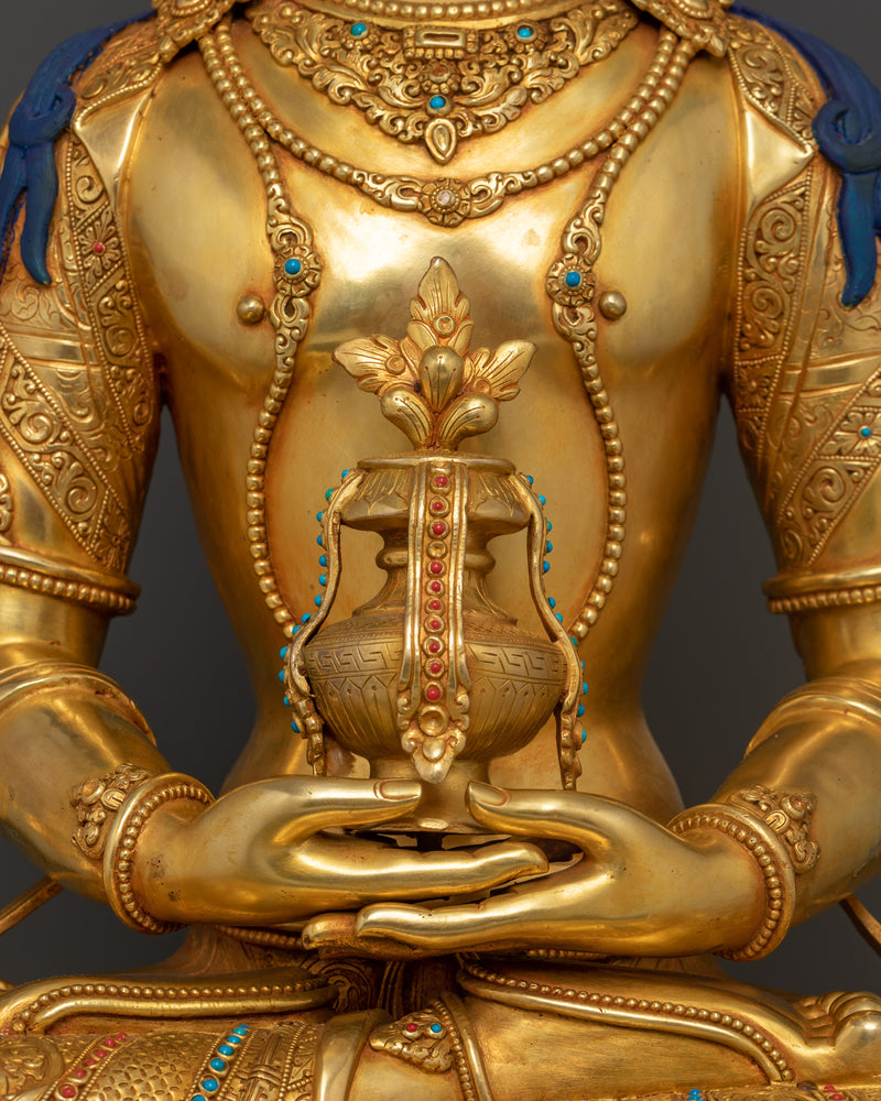 32.9 Inch Buddha Amitayus Mantra Practice Statue | Tibetan Deity of Longevity