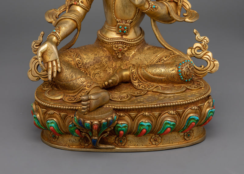 Tibetan Green Tara Sculpture | Handcrafted Icon of Compassion and Empowerment