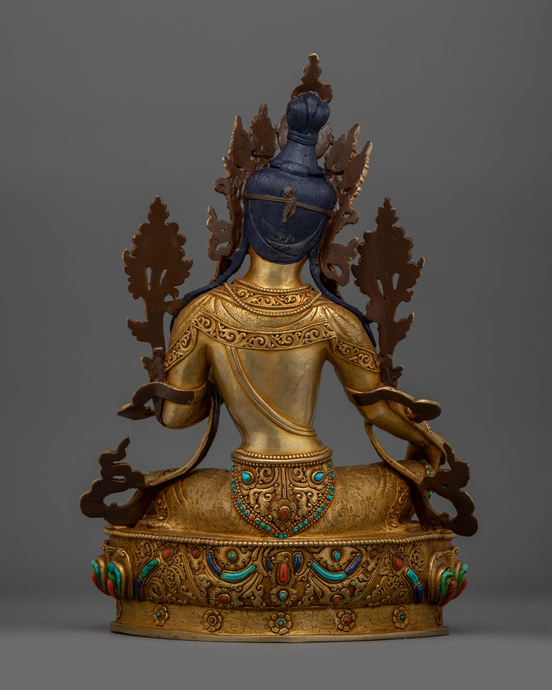 Tibetan Green Tara Sculpture | Handcrafted Icon of Compassion and Empowerment