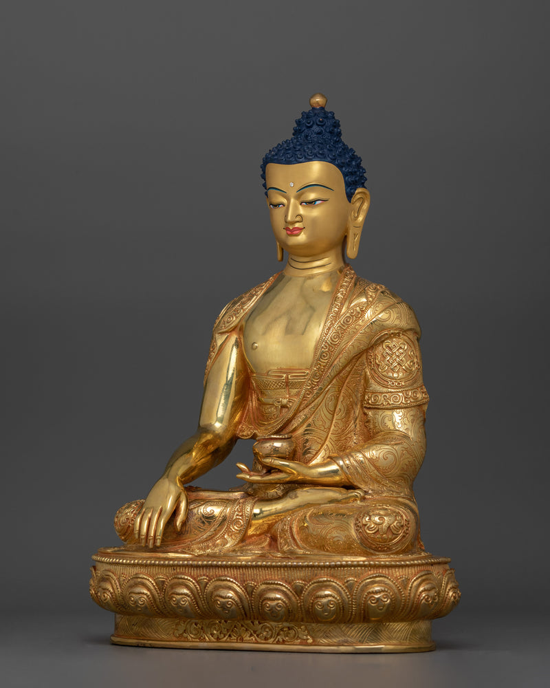 Master of Compassion Shakyamuni | 24K Gold Gilded Enlightened One Statue