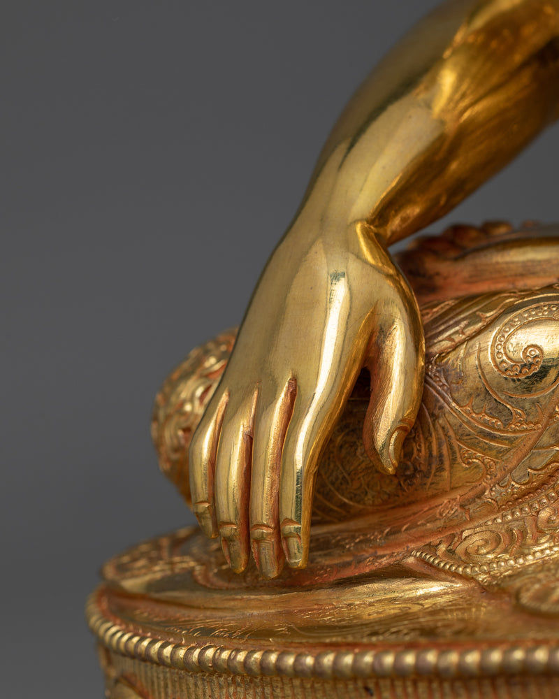 Master of Compassion Shakyamuni | 24K Gold Gilded Enlightened One Statue