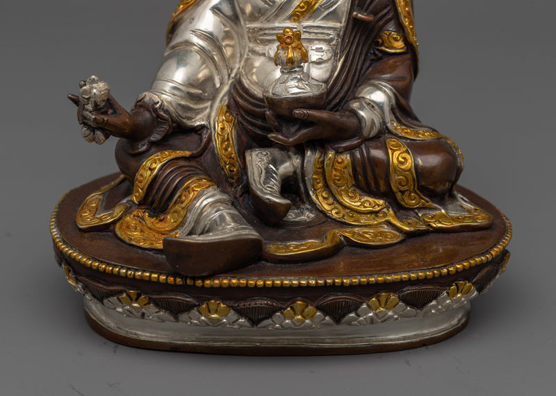 Lotus Born Rinpoche Guru Statue | 24K Gold Gilded Tibetan Sculpture