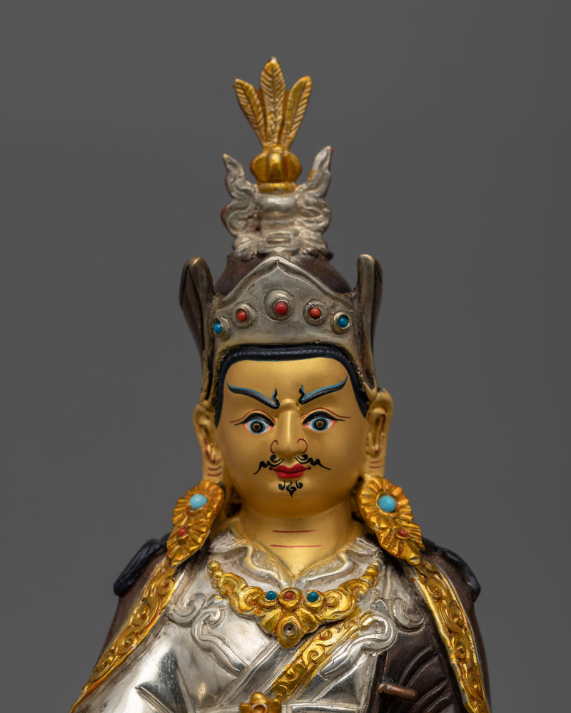 Lotus Born Rinpoche Guru Statue | 24K Gold Gilded Tibetan Sculpture