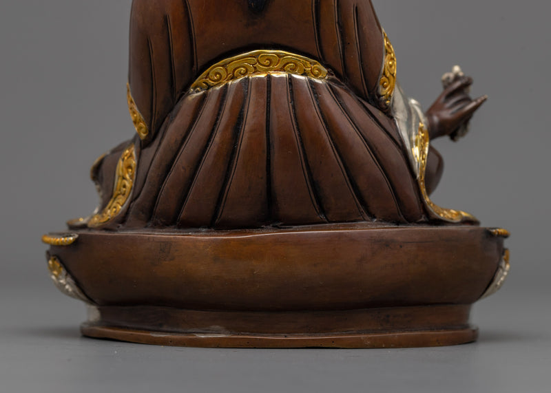 Lotus Born Rinpoche Guru Statue | 24K Gold Gilded Tibetan Sculpture