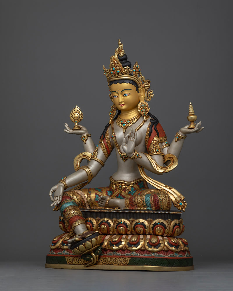 Sacred Laxmi Sculpture | A Collector’s Pride in 24K Gold Gilded Tibetan Art