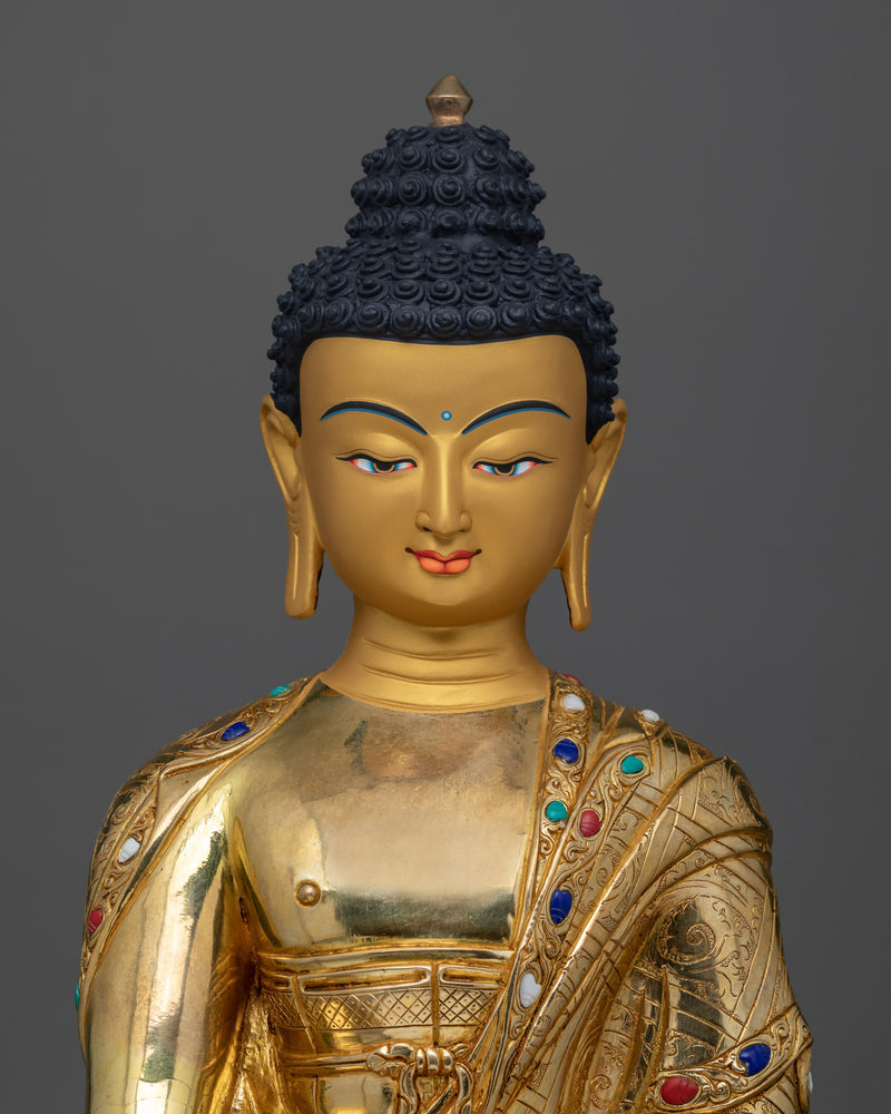 Shakyamuni Serene Buddha Statue | Hand-Carved Tibetan Sculpture