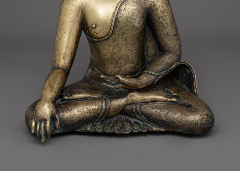 Founder of Buddhism Shakyamuni Buddha Statue | Antique Finished Copper Sculpture