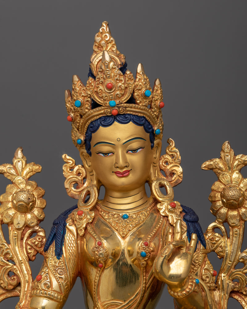 Serene Green Tara Statue | The Goddess of Compassion and Protection