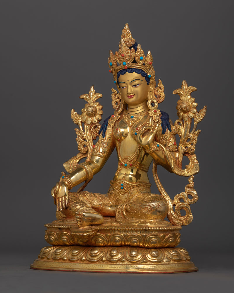 Serene Green Tara Statue | The Goddess of Compassion and Protection