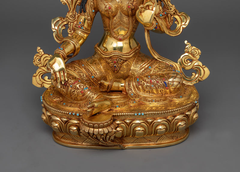 Bodhisattva Green Tara Devi Statue | Spiritual Icon of Compassion and Empowerment